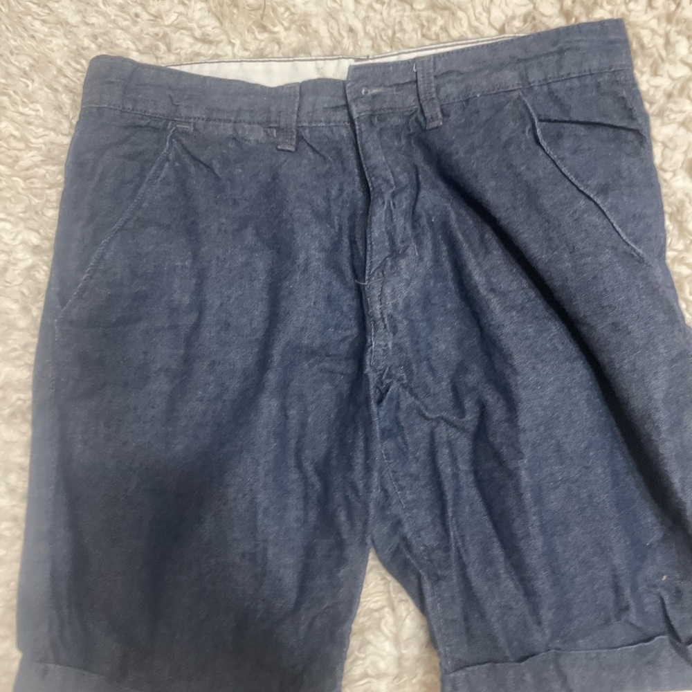 H&M Men's Denim Blue Flat Front Shorts